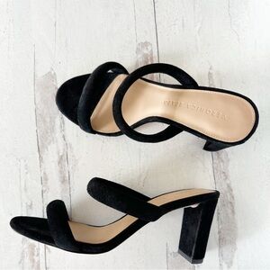 Veronica Beard • Gauley Suede Slide Sandals in Black